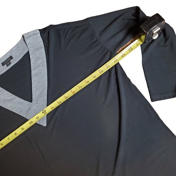 J. Jill Wearever Collection Womens Black Gray Knit V-Neck Shift Dress Petite S - Picture 6 of 8